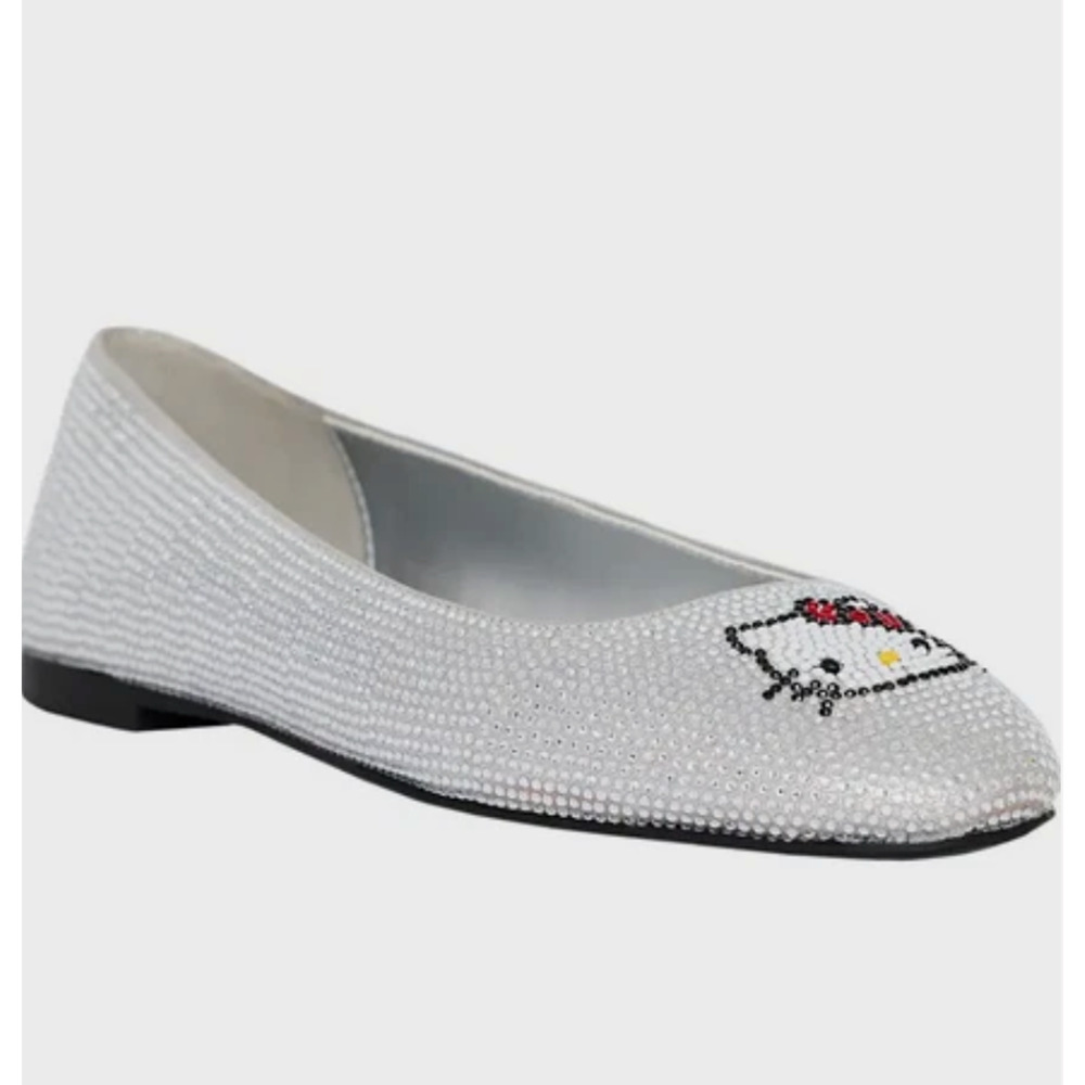NEW HELLO KITTY X KATY PERRY SANRIO CRYSTAL BALLET FLATS RHINESTONE SHOES 8.5